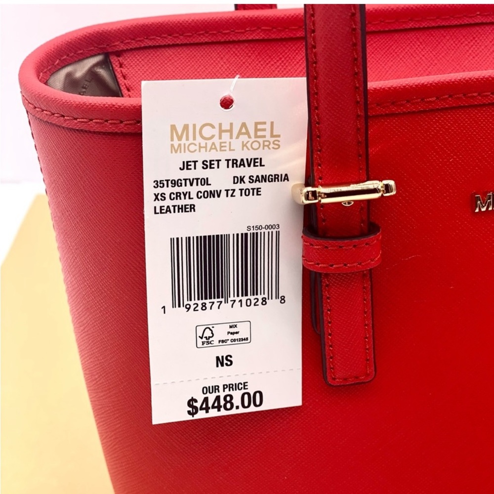 Michael Kors Jet Set Travel Extra-Small Saffiano Leather Top-Zip Tote Bag - Picture 11 of 11
